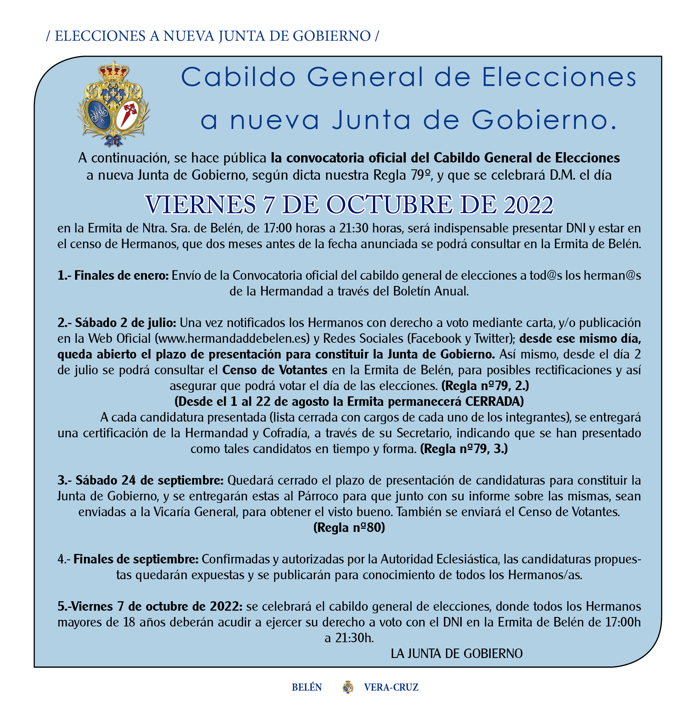 Convocatoria elecciones 2022