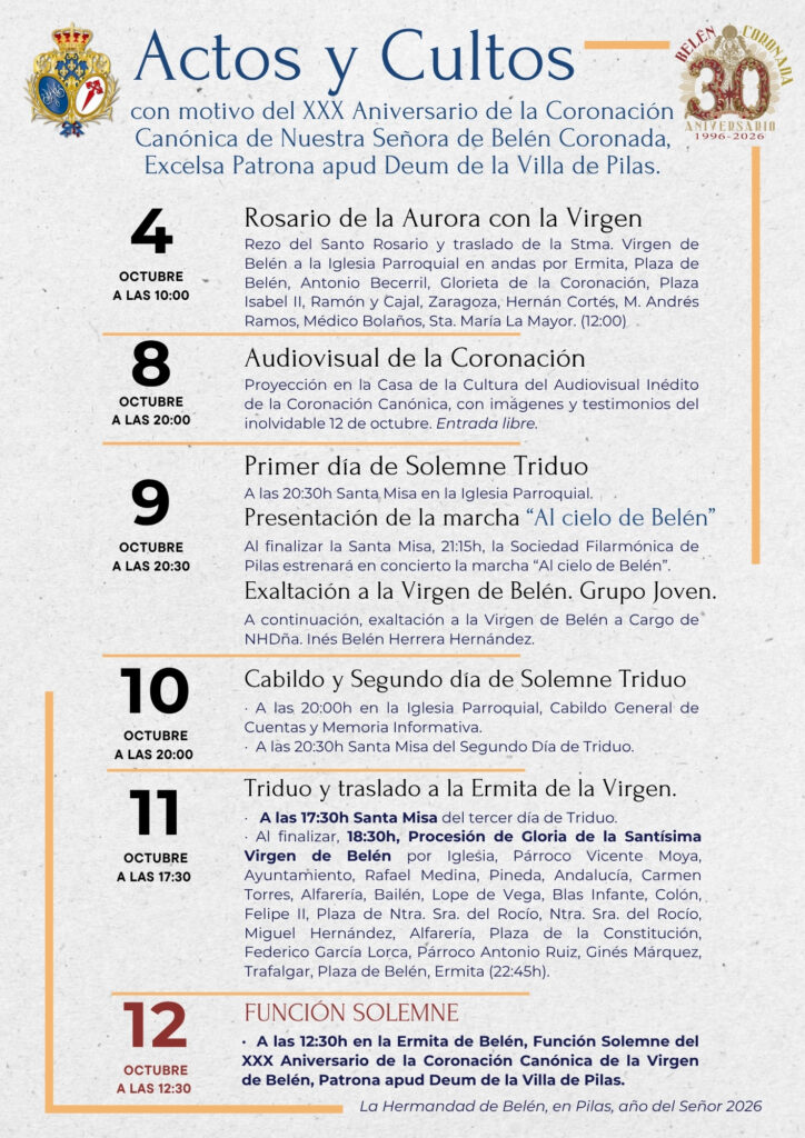 ACTOS Y CULTOS DEL XXX ANIVERSARIO